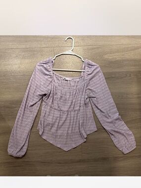 SO Lavender Long-Sleeve Peasant Top